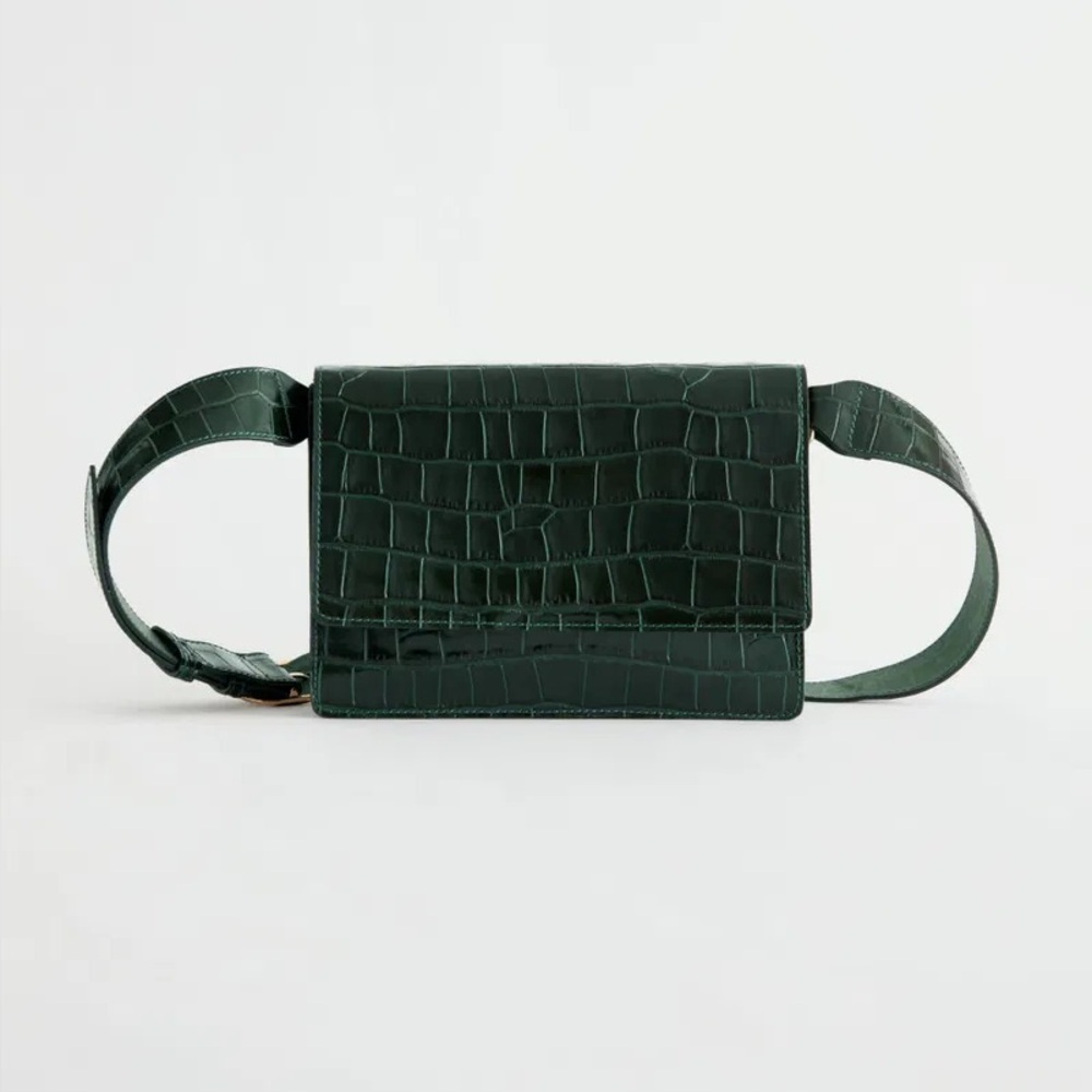 NWOT & OTHER STORIES Patent Leather Croc Embossed Bag